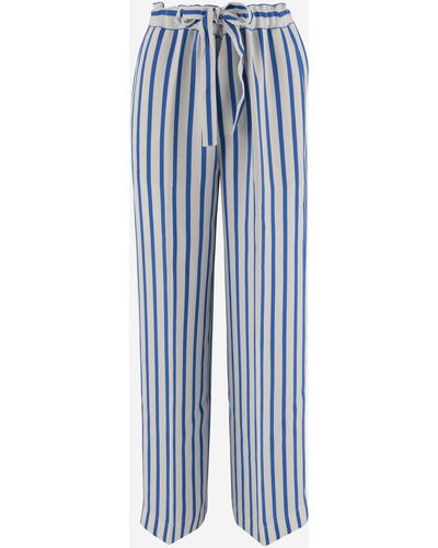 Polo Ralph Lauren Striped Silk Pants - Blue