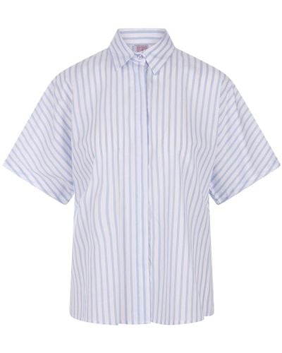 Stella Jean And Striped Shirt With Short Sleeves - White