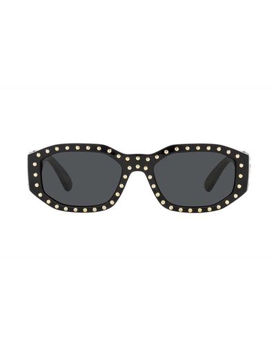Versace Rectangular Frame Sunglasses - Black