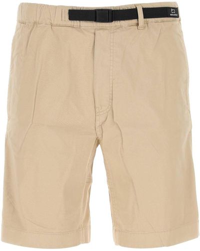 Woolrich Beige Stretch Cotton Bermuda Shorts - Natural