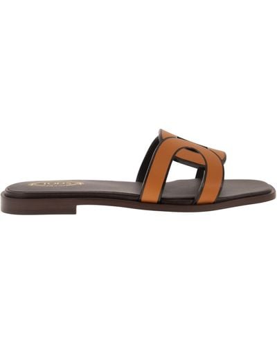Tod's Leather Sandal - Brown