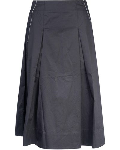 Peserico Semi-Ribbed Waist Skirt - Blue