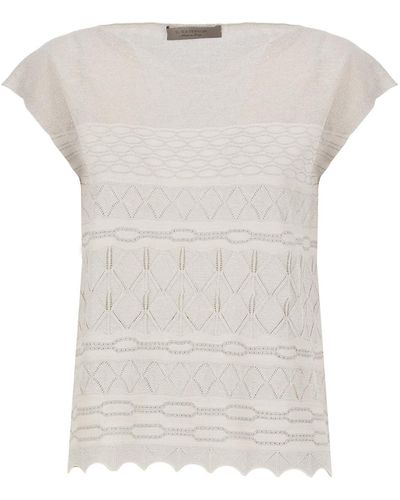 D.exterior Lurex Jumper With Embroideries - White
