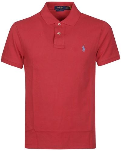 Ralph Lauren Short Sleeve Slim Fit Polo Shirt - Red