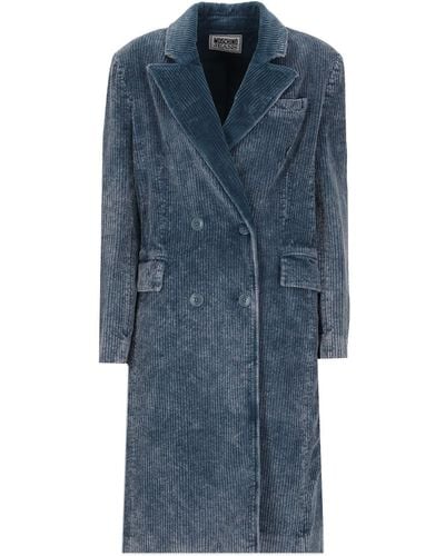 Moschino Ribbed Velvet Coat - Blue