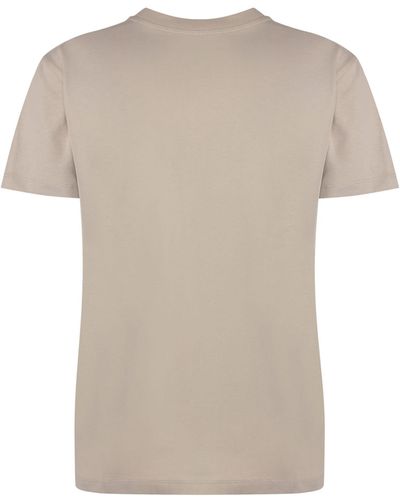 Moncler Cotton Crew-Neck T-Shirt - Natural