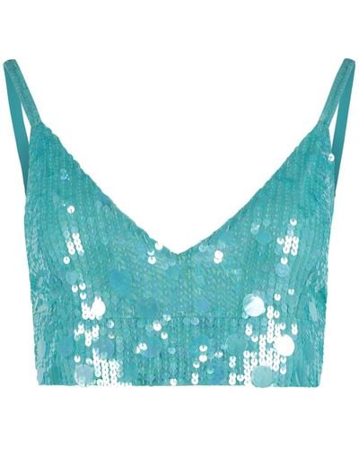 P.A.R.O.S.H. Sequin Top - Blue