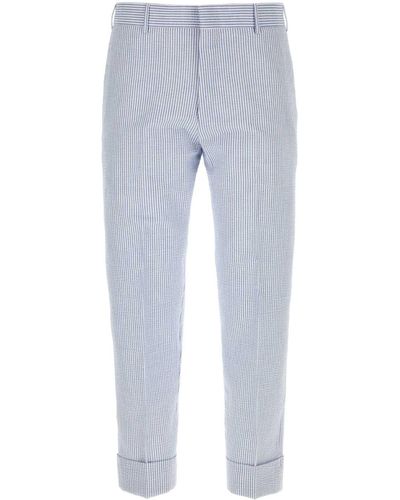 PT01 Embroidered Stretch Cotton Pant - Blue