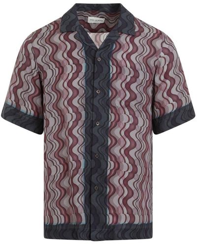 Dries Van Noten Pattern-Printed Short-Sleeved Shirt - Purple