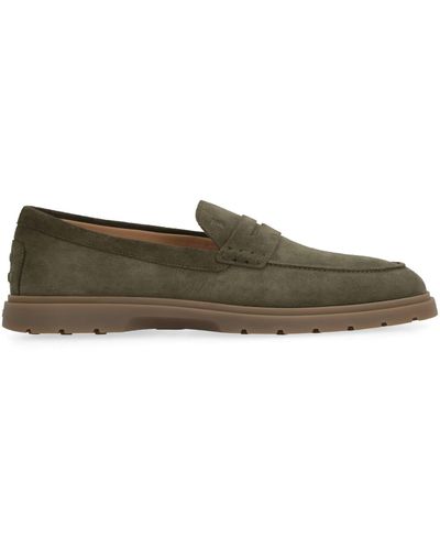 Tod's Penny Logo-embossed Loafers - Green