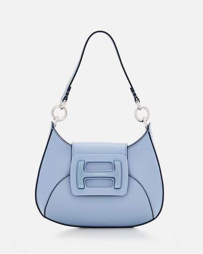 Hogan Mini H Plexi Leather Hobo Bag - Blue