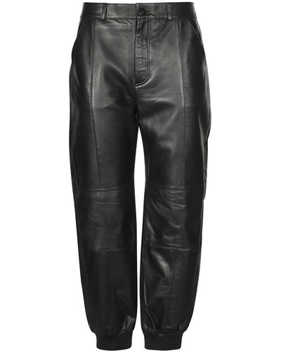 Karl Lagerfeld Leather Trousers - Grey