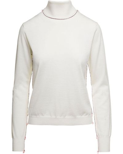 Maison Margiela Turtleneck Wool Jumper - White