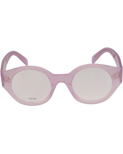 Celine Round Lens Logo Glasses - Pink
