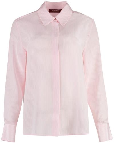 Max Mara Studio Gong Striped Shirt - Pink