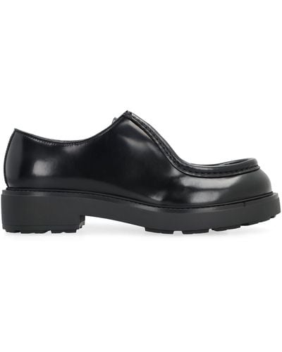 Prada Diapason Leather Lace-Up Shoes - Black