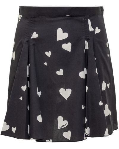 Marni Bunch Of Hearts Miniskirt - Black