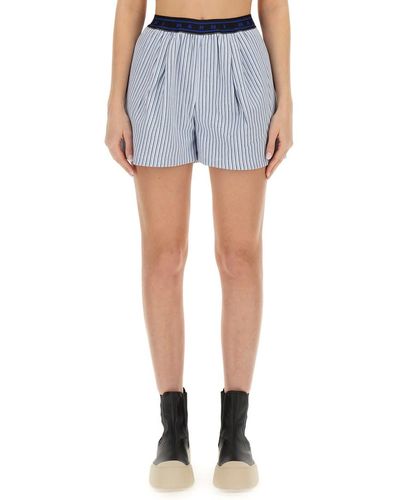 Marni Bermuda Shorts With Stripe Pattern - Blue