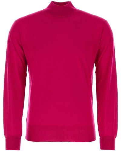 PT Torino Fuchsia Wool Jumper - Pink