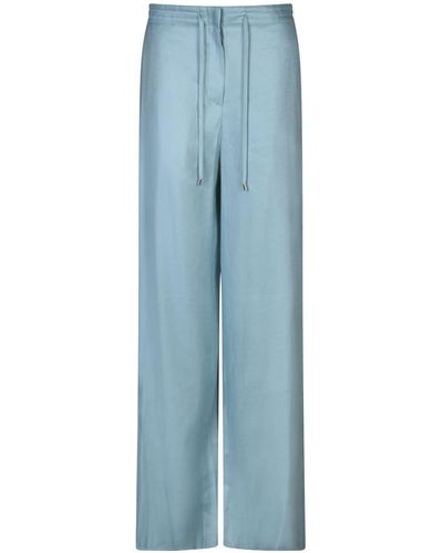 Lardini Light Linen-Viscose Trousers - Blue
