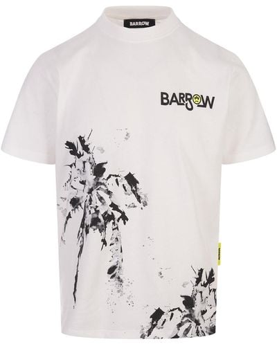 Barrow T-Shirt With 3D Palm Tree Print - White