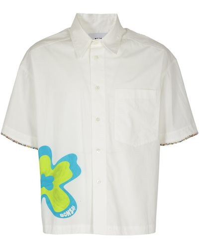 Bonsai Button Crop Shirt - White