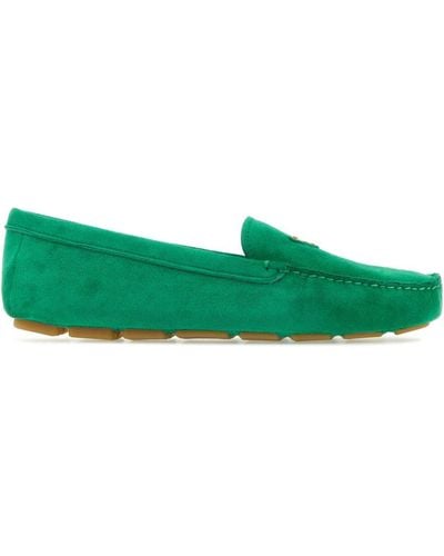 Prada Suede Loafers - Green