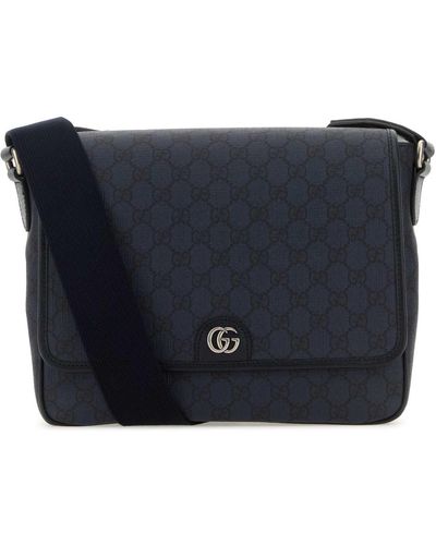 Gucci Gg Supreme Tender Fabric Medium Ophidia Crossbody Bag - Blue