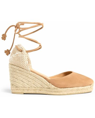 Castañer Espadrilles Carina With Wedge And Laces - Natural