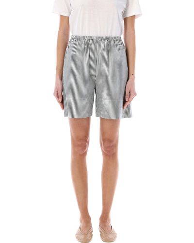 By Malene Birger Siona Striped Shorts - Gray