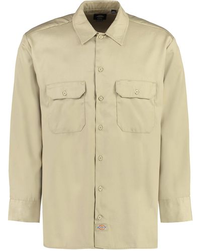 Dickies Long Sleeve Cotton Blend Shirt - Natural