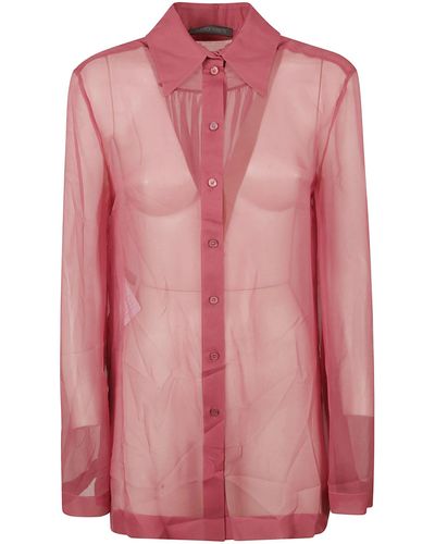 Alberta Ferretti See-Through Shirt - Pink