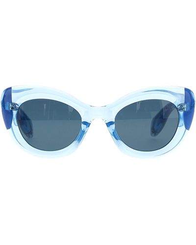 Alexander McQueen The Curve Cat-Eye Sunglasses - Blue