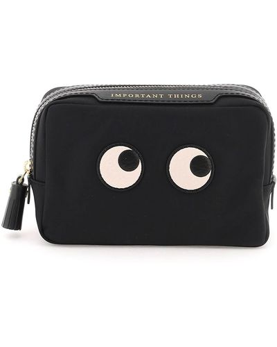 Anya Hindmarch Important Things Eyes Nylon Pouch - Black