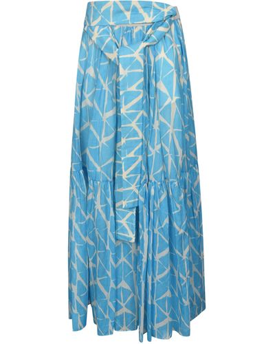 Lorena Antoniazzi Tied Waist Printed Skirt - Blue