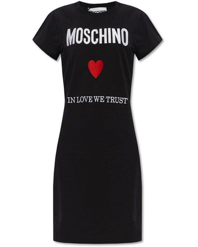 Moschino Dress With Logo, - Black