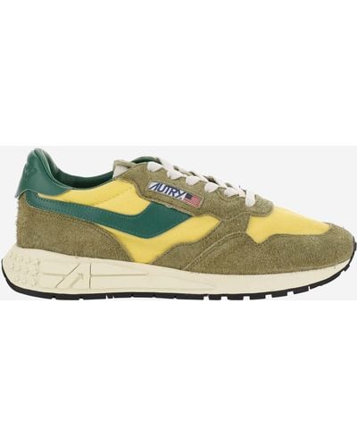 Autry Reelwind Low Nylon And Suede Sneakers - Green