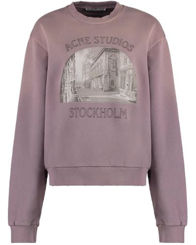 Acne Studios Cotton Crew-Neck Sweatshirt - Purple