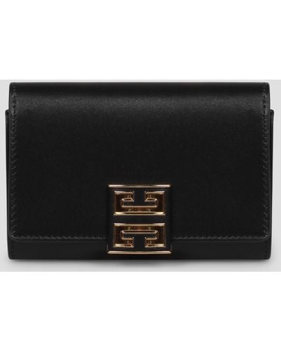 Givenchy Leather Medium 4G Flap Wallet - Black