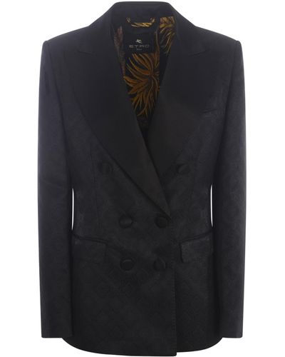 Etro Jacket Floral Jacquard - Black