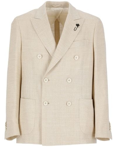 Lardini Wool, Silk And Linen Jacket - Natural