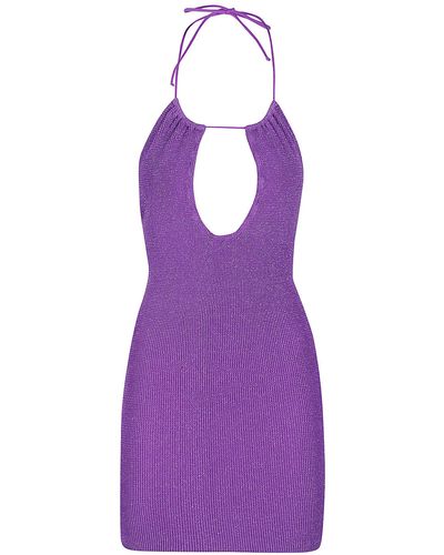 Mc2 Saint Barth Crinkle One Piece With Central Drop - Purple