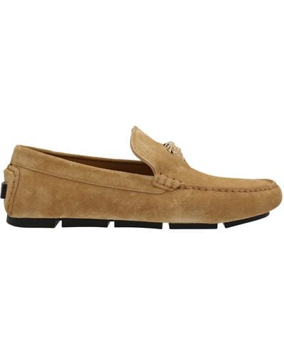 Versace Crosta Flat Shoes Beige - Brown