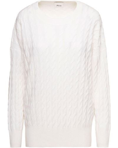 Allude Cable-Knit Sweater - White