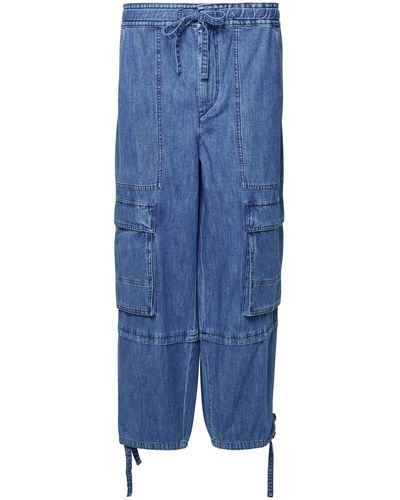 Isabel Marant 'ivy' Blue Cotton Cargo Trousers