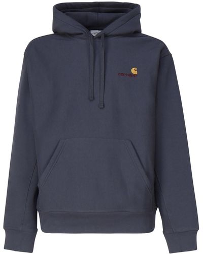 Carhartt Sweatshirt With Hood And Kangaroo Pockets - Blue