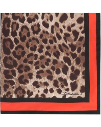 Dolce & Gabbana Leopard Printed Twill Scarf - Multicolour