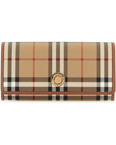 Burberry Printed Canvas And Leather Continental Wallet - Brown