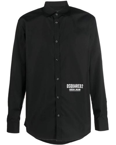 DSquared² Logo-print Long-sleeve Shirt - Black