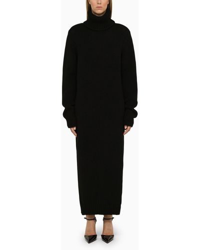 Saint Laurent Black Wool Knit Dress